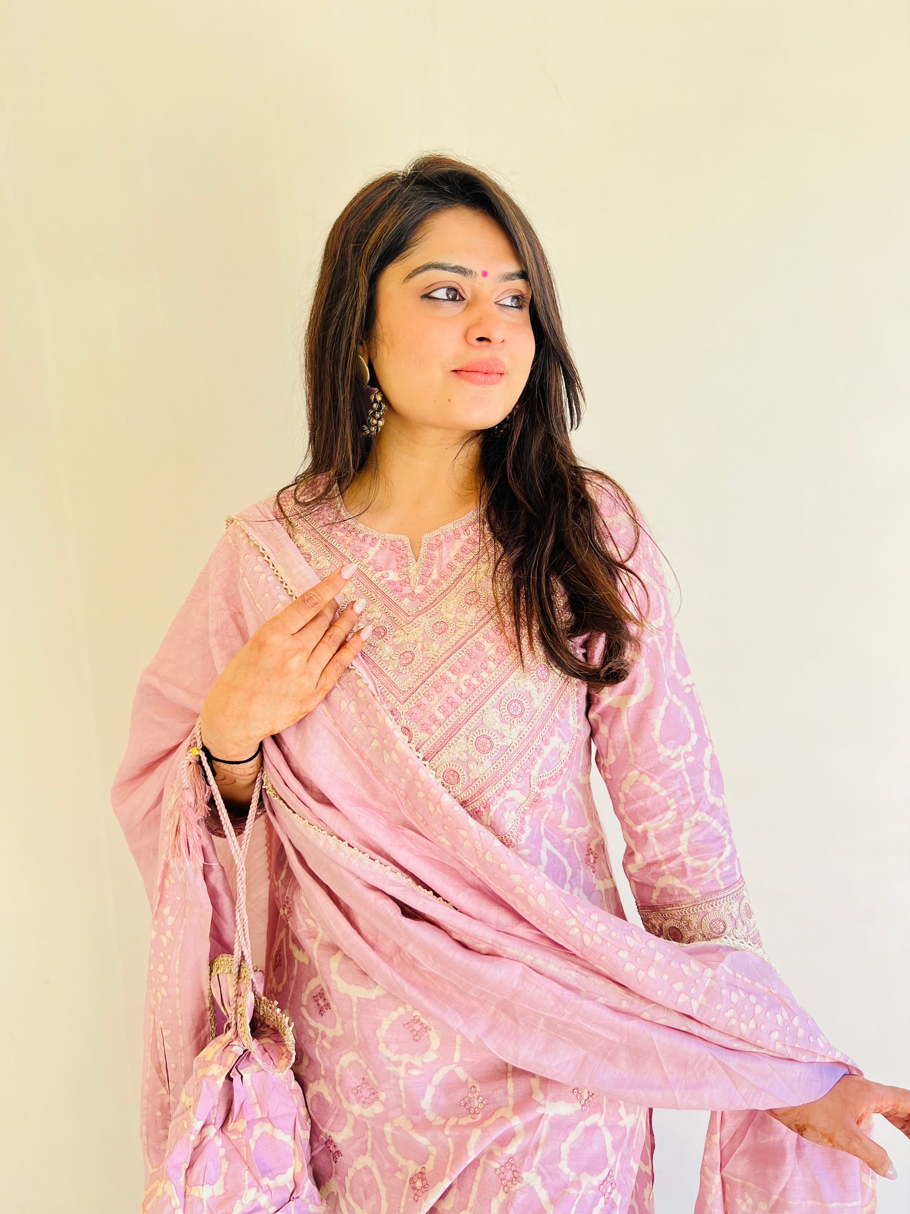 Urban Mystic Embroidered Kurta Set With Dupatta