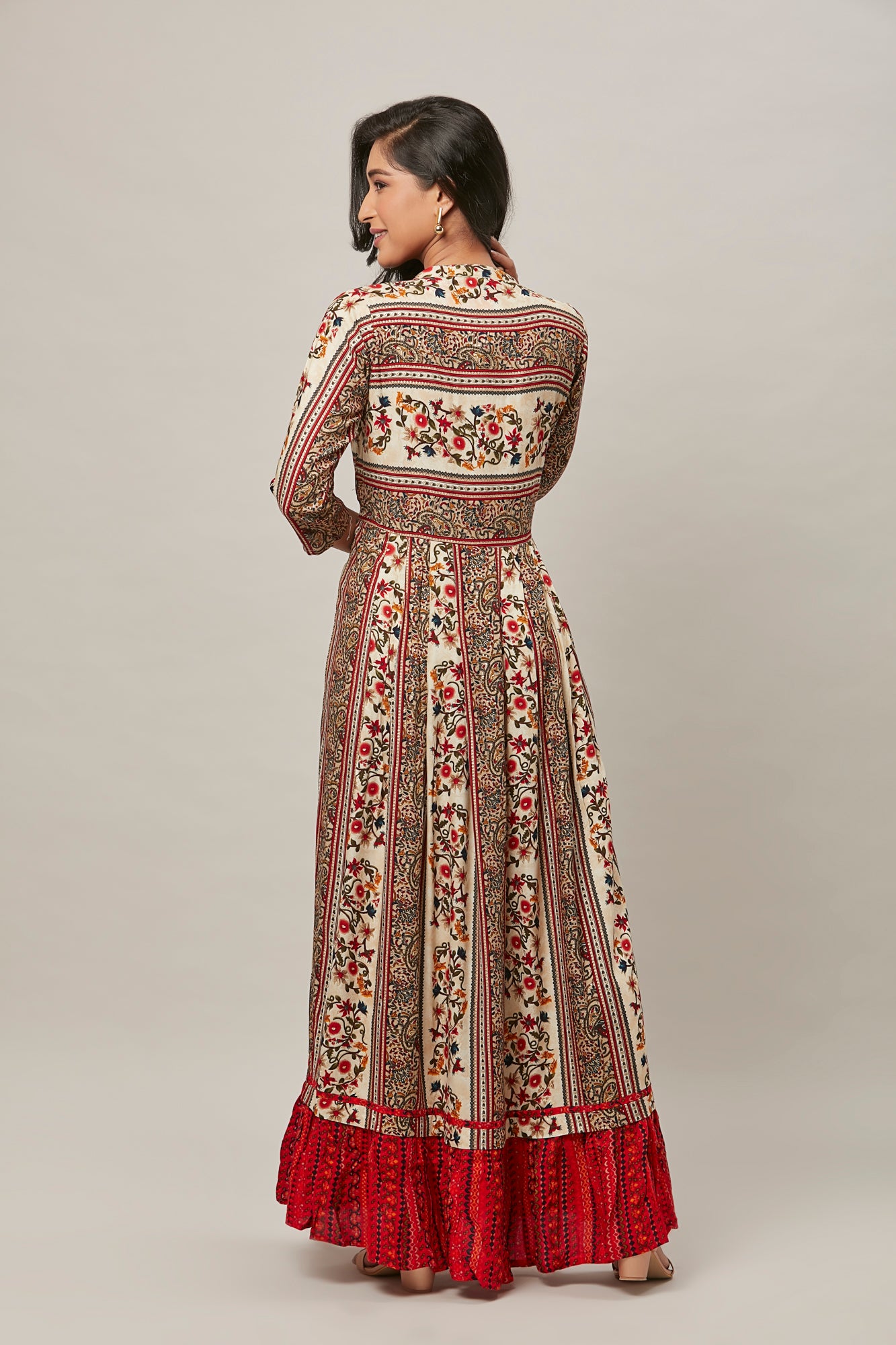 Urban Mystic Floral Printed Dress Style Flared Kurta