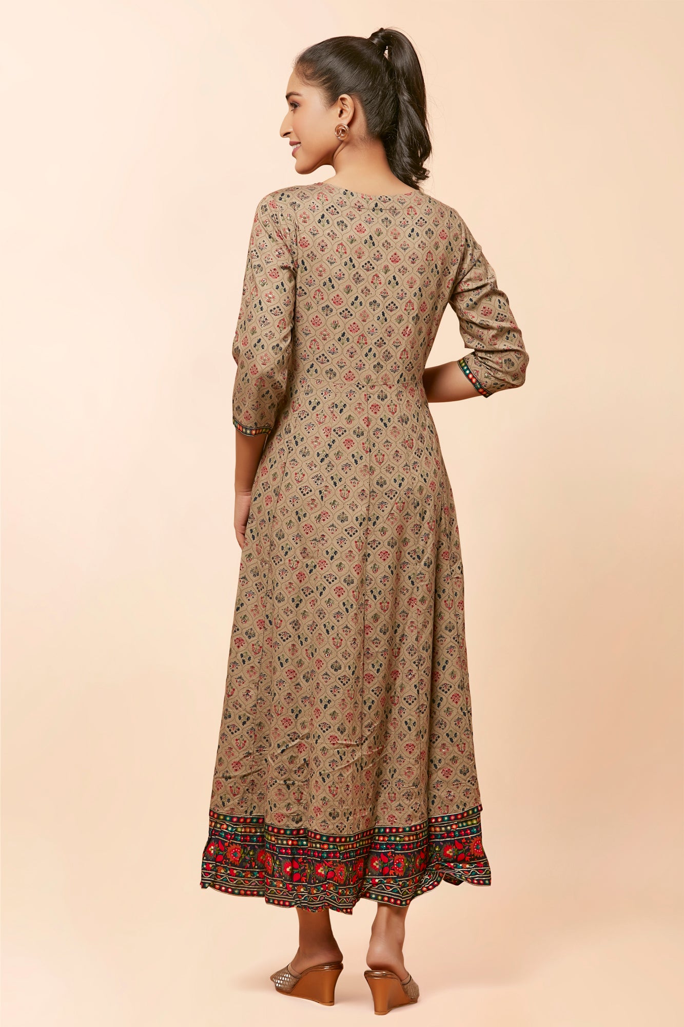 Urban Mystic Long Dress Style Floral Kurta In Soft Rayon Fabric