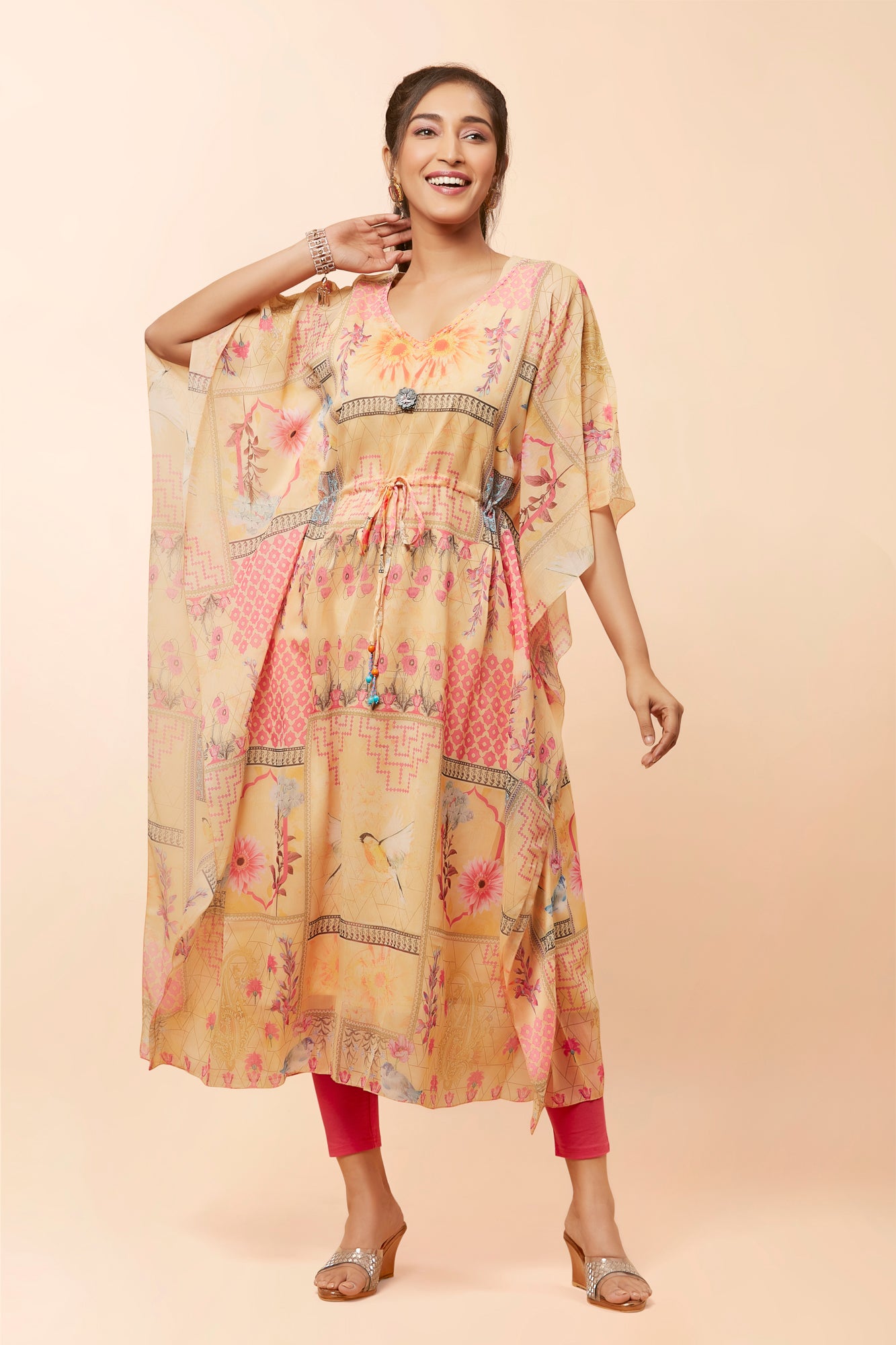 Urban Mystic Kaftan Style Floral Kurta