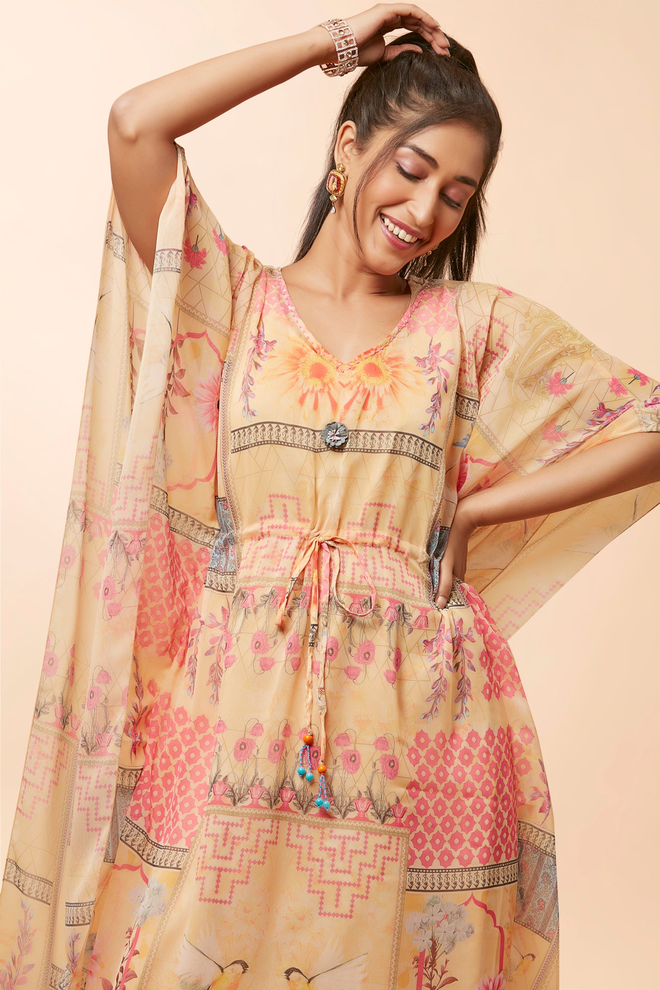 Urban Mystic Kaftan Style Floral Kurta