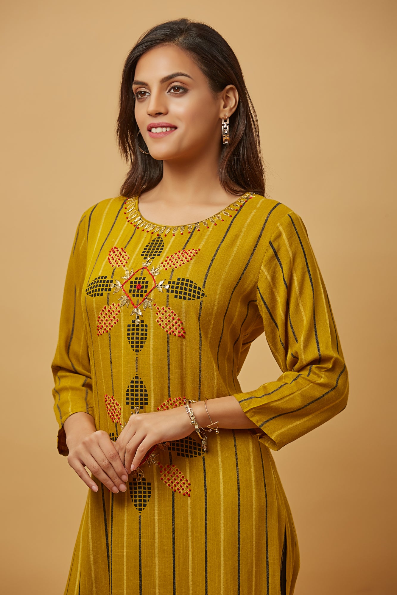 Urban Mystic Rayon Long Straight Kurti Set With Plazzo